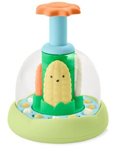 skip hop press & spin baby toy, farmstand what's poppin corn spinner