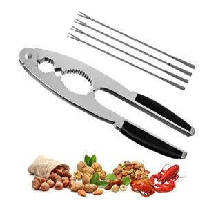 yjyjhope pecan nut cracker, nut crackers for all nuts, seafood plier set, stainless steel seafood/nut biscuit tool set, premium lobster biscuits and 4 seafood choices, lobster crackers