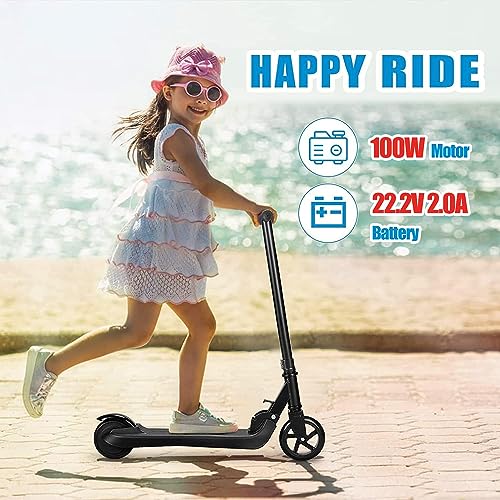 Riding'times Electric Scooter for Kids Ages 4-10, Up to 6.2Mph & 6.2 Miles Range, 5 Inch PU Tire, Ul2272 Certified Approved Kick E Scooter for Boys Girls