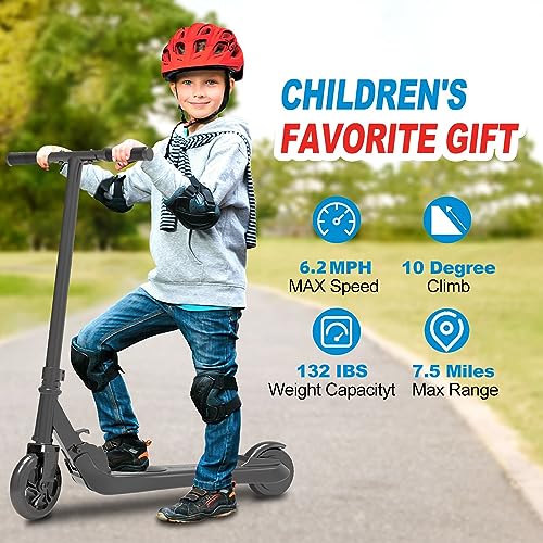 Riding'times Electric Scooter for Kids Ages 4-10, Up to 6.2Mph & 6.2 Miles Range, 5 Inch PU Tire, Ul2272 Certified Approved Kick E Scooter for Boys Girls