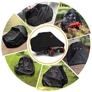 Zero-Turn Lawn Mower Cover, Riding Lawn Mower Covers Waterproof Heavy Duty 600D Oxford Zero-Turn Cover for Cub Cadet Bad Boy Toro John Deere Craftsman Gravely Universal Tractor Cover Up to 60" Decks