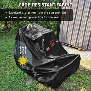 Zero-Turn Lawn Mower Cover, Riding Lawn Mower Covers Waterproof Heavy Duty 600D Oxford Zero-Turn Cover for Cub Cadet Bad Boy Toro John Deere Craftsman Gravely Universal Tractor Cover Up to 60" Decks