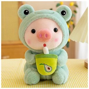 lanfire pig plush pillow pig dressed up as frogs tigers rabbits cute plush pillow gifts for boy girl (9.8 in, green)