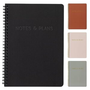 simplified daily planner and notebook with hourly schedule - aesthetic spiral to do list notepad to easily organize your tasks and appointments - stylish book and school or office supplies for women