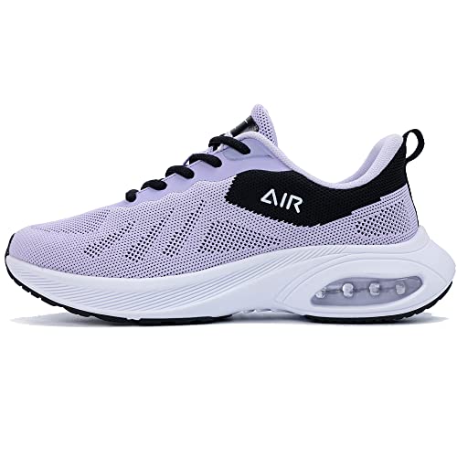 Women's Running Shoes Air Tennis Athletic Fashion Sneakers Lightweight Walking Gym Jogging Sport Workout Shoes Blackpurple US 8.5