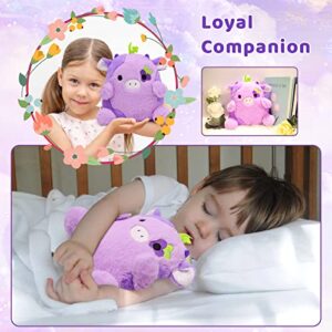 LMTGLDT Cow Plush Cow Stuffed Animals Pillow, Purple Cow Plush Soft Cow Pillows, Kawaii Purple Plushie Cow Toy for Kids Girls Boys Birthday Gift Home Decoration