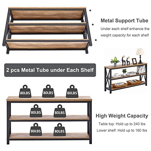 FATORRI Industrial L Shaped Computer Desk, Heavy Duty Bookshelf and Console Table for Home Office (Rustic Oak)