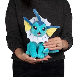 Pokémon Vaporeon 8" Plush - Officially Licensed - Quality & Soft Stuffed Animal Toy - Eevee Evolution - Add Vaporeon to Your Collection! - Great Gift for Kids & Fans of Pokemon