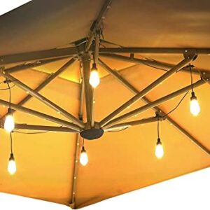 MERRIMAX M Patio Umbrella Lights, Outdoor Waterproof Bright 200 Lumens Canopy Hanging String Lights with LED S14 Bulbs Path Lights for Gazebo Porch Backyard Cafe Lighting & Decor