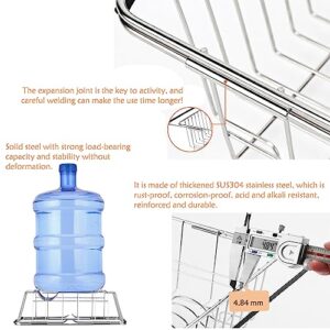 NiuYichee Dish Drying Rack in Sink, Expandable Stainless Steel Dish Drainer Rack Organizer Over Sink Counter, with Stainless Steel Utensil Racks, Fit 14.2" to 19.5" Sinks (Small)