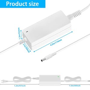 18V 3A AC to DC Power Supply Cord for Cricut Explore air 2, Cricut Maker, Expression2, Create, Cake, Mini, Original, Maker, Explore, Explore Air, Explore One AC Adapter (White).