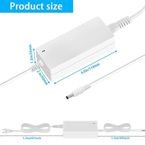 18V 3A AC to DC Power Supply Cord for Cricut Explore air 2, Cricut Maker, Expression2, Create, Cake, Mini, Original, Maker, Explore, Explore Air, Explore One AC Adapter (White).