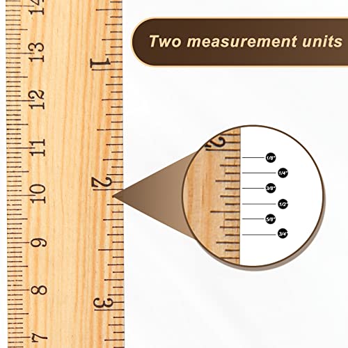 100 Pcs 6 Inch Ruler Bulk Plastic Flexible Rulers with Inches and Centimeters Small Ruler Straight Measuring Drafting Tools for School Education Families Kids Students (Wood Color, Opaque)