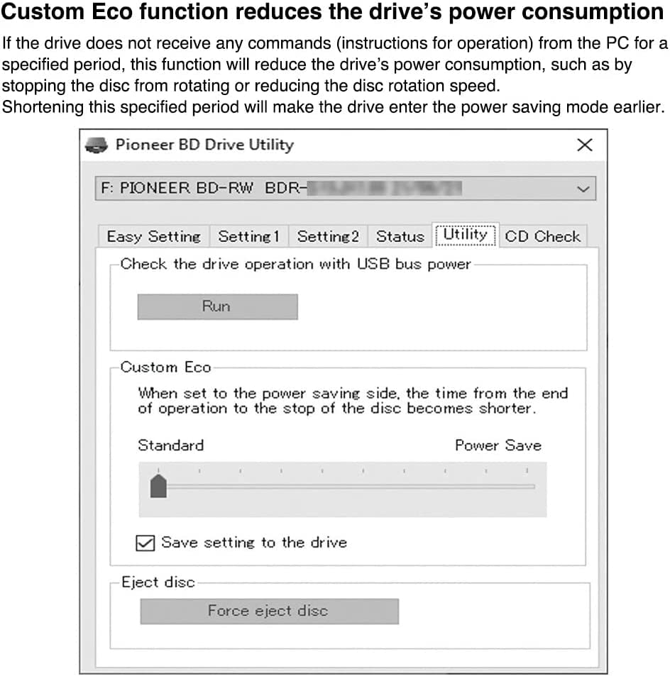 PIONEER External Blu-ray Drive BDR-X13UBK High Reliability & 16x BD-R Writing Speed USB 3.2 Gen1 / 2.0 BD/DVD/CD Writer with PureRead 3+ and M-DISC Support