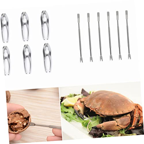 Housoutil 3pcs Brazil Nuts Crab Crackers Seafood Tool Set Cleaning Tools Lobster Opener Seafood Picks Mutitool Crab Opener Bottle Opener Chestnut Nutcracker Silver Multifunction Tool Kit