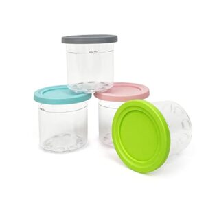 cutieclub 4pcs ice cream pints containers and lids for ninja creami, ice cream storage containers compatible with nc301 nc300 nc299amz series creami ice cream makers