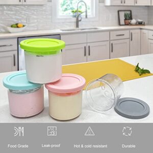 CUTIECLUB 4PCS Ice Cream Pints Containers and Lids for Ninja Creami, Ice Cream Storage Containers Compatible with NC301 NC300 NC299AMZ Series Creami Ice Cream Makers