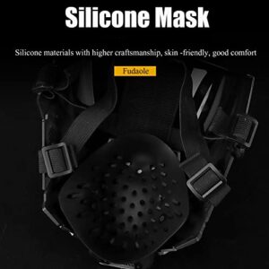 FUDAOLE Cyberpunk Commander Cosplay Mask,DIY Detachable Punk Mask,Perfect for Halloween,Parties,Masquerade,and Music Festivals Black