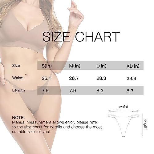 Leafigure Women's Thong Underwear, Seamless Breathable Thongs for Ladies Pack of 3
