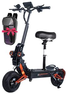 35ah electric scooter for adults 5000w dual motors,43mph max speed 75miles range,12" tubeless fat tires&anti-theft removable battery,dual hydraulic shock absorption sports scooter
