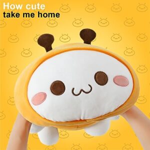 Onsoyours Cute Kitten Bee Plush Toy Stuffed Animal Kitty Soft Anime Cat Plush Pillow for Kids (Yellow Cat Bee, 12")