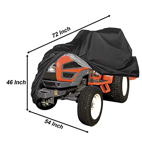 OBTANIM Outdoors Waterproof Lawn Mower Cover Heavy Duty Polyester Oxford UV Dust Protection Lawn Tractor Cover Fits Up to 54" with Drawstring and Storage Bag