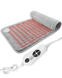 electric heating pad (12 × 24"), heating pad for back pain relief & cramps, auto shut off heating pad for neck shoulders stomach knees legs with heat settings, heat pad gift for women mom girlfriend