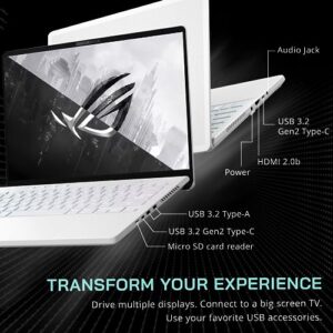 ASUS 2022 ROG Zephyrus 14" WQXGA 120Hz Gaming Laptop, AMD Ryzen-9 6900HS, 16GB DDR5 RAM, 1TB PCIe SSD, RGB Backlit Keyboard, AMD Radeon RX 6700S, Win 11, White, 32GB SnowBell USB Card