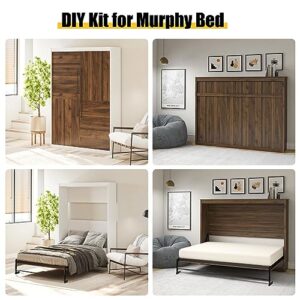 Murphy Bed Hardware Kit with Two-Stage Luxury Gas Spring - Effortless to Pull Down & Fold Back, Good Design Combining Scattered Parts for Heavy Duty Bed Frame,Hidden Murphy Beds Kit Full Horizontal