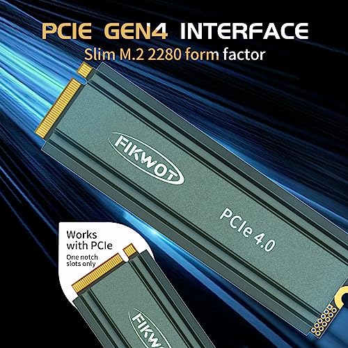 Fikwot FN960 2TB M.2 2280 PCIe Gen4 x4 NVMe 1.4 Internal Solid State Drive with Heatsink - Speeds up to 5,000MB/s, Dynamic SLC Cache, Compatible PS5 Internal SSD