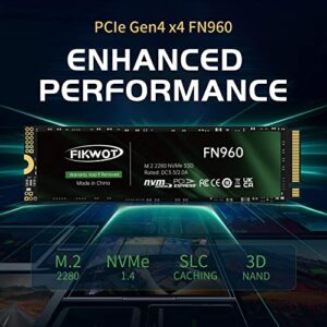 Fikwot FN960 2TB M.2 2280 PCIe Gen4 x4 NVMe 1.4 Internal Solid State Drive with Heatsink - Speeds up to 5,000MB/s, Dynamic SLC Cache, Compatible PS5 Internal SSD