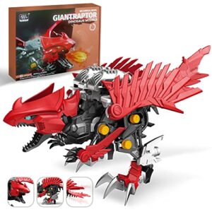 forales cyberpunk style simulation mechanical dinosaur toy dinosaur building block toy electric mechanical walking dinosaur for children's gift (pterosaur cryptovolans)