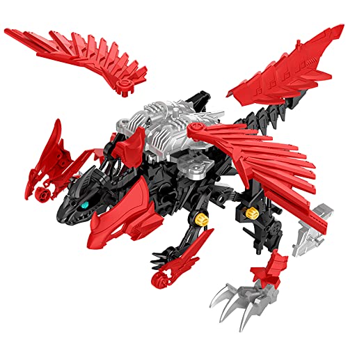 FORALES Cyberpunk Style Simulation Mechanical Dinosaur Toy Dinosaur Building Block Toy Electric Mechanical Walking Dinosaur for Children's Gift (Pterosaur Cryptovolans)