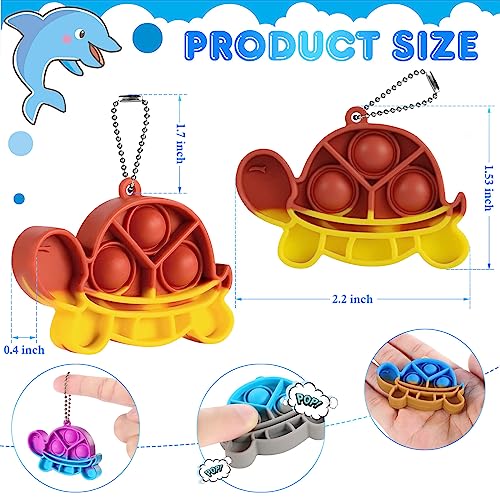 Pop Fidget Toys Its Party Favors for Kids 4-8 8-12, 20 PCS Turtle Toys Mini Pop Keychain It Toddler Fidget Toy Bulk Fidgets for Classroom Prizes Birthday Goodie Bag Stuffers Autism Sensory Toys Packs