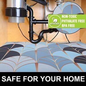 AiBOB Under The Sink Mat, 24 X 68 in, Durable Premium Mats Protect Kitchen and Bathroom Cabinets, Waterproof Absorbent Shelf Liner, Blue