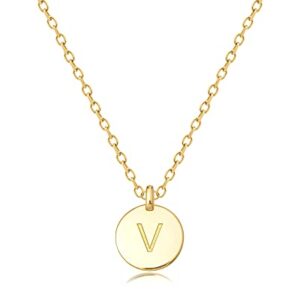 MIDDLUX V Necklace, Gold Initial Necklace, Personalized Gifts for Girls, Best Friends Necklace, Girls Initial Necklace, Name Necklace Personalized for Women, Sister Necklaces