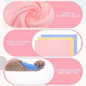 Newwiee 40 Pcs Bamboo Wash Cloth Bulk Bamboo Bath Hand Face Washcloths Soft Quick Drying Towel for Baby Kids Women Bathroom Washing Body Multipurpose Fingertip Rags (Multicolor,10 x 10 Inch)