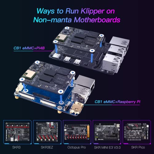 BIGTREETECH CB1 eMMC Core Control Board for 3D Printers to Run Klipper, 32GB ROM, 1GB DDR3 RAM, 100M Ethernet, 100M WiFi, As CM4 Compatible with Rasp-Berry Pi4, BTT Pi4B, Manta E3EZ M8P M4P M5P