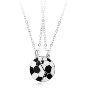 doyyca best friend necklace gifts friendship necklace magnetic matching football soccer pendant bff necklace for 2 boys girls