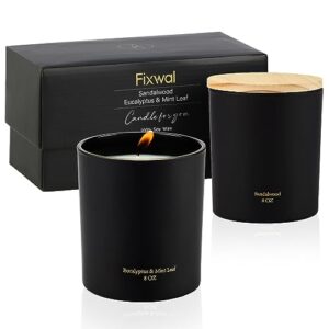 fixwal 2 pack scented candles for home, 16oz natural soy candles gifts for men&women, scented aromatherapy candles soy wax glass jar candles