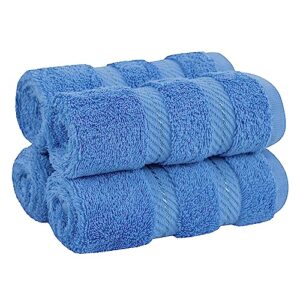 american soft linen luxury washcloths for bathroom, 100% turkish cotton washcloth set of 4, 13x13 in soft washcloths for body and face, wash rags for kitchen, baby washcloths, electric blue washcloths