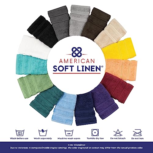 American Soft Linen Luxury Washcloths for Bathroom, 100% Turkish Cotton Washcloth Set of 4, 13x13 in Soft Washcloths for Body and Face, Wash Rags for Kitchen, Baby Washcloths, Electric Blue Washcloths