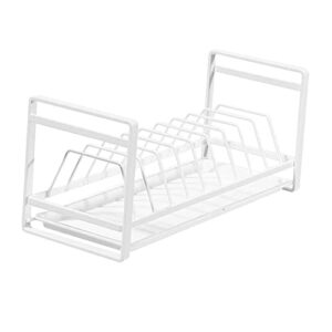 magideal steel dish rack drying plate rack stand pot lid holder kitchen cabinet organizer for dish plate bowl cup pot lid, plate holder, as described