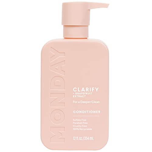 MONDAY HAIRCARE Clarify Shampoo and Conditioner Set 12oz for Oily Hair, Made with Grapefruit Extract, Coconut Oil, Shea Butter, Vitamin E and Provitamin B5