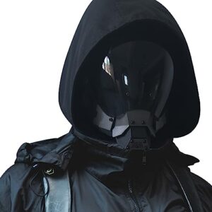guayma halloween cyberpunk mask airsoft paintball anti fog full face mask for tactical costume techwear cosplay props,black