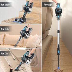 INSE Cordless Vacuum Cleaner, 6-in-1 Rechargeable Stick Vacuum with 2200 m-A-h Battery, Powerful Lightweight Cordless Vacuum Cleaner, Up to 45 Mins Runtime, for Home Hard Floor Carpet Pet Hair-N5S