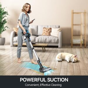 INSE Cordless Vacuum Cleaner, 6-in-1 Rechargeable Stick Vacuum with 2200 m-A-h Battery, Powerful Lightweight Cordless Vacuum Cleaner, Up to 45 Mins Runtime, for Home Hard Floor Carpet Pet Hair-N5S