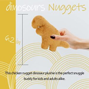 UNIMV Dino Chicken Nugget Plush, Realistic Fun Dino Fried Chicken Nuggets Pillow Stuffed Toy for Gift for Boys and Girls (Mini Dino-5pc)