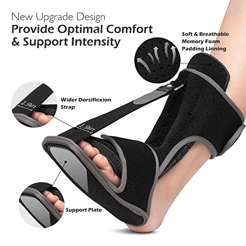 Lamaral Plantar Fasciitis Night Splint: Foot Brace with Massage Ball | Effective for Foot Pain Relief by Plantar Fasciitis Achilles Tendonitis Foot drop Flat Arch Heel Spur | Comfortable & Easy Use for Women Men