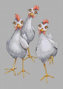 luca-s cross stitch kit my chickens, counted cross stitch kit for adults, embroidery needlecraft kit